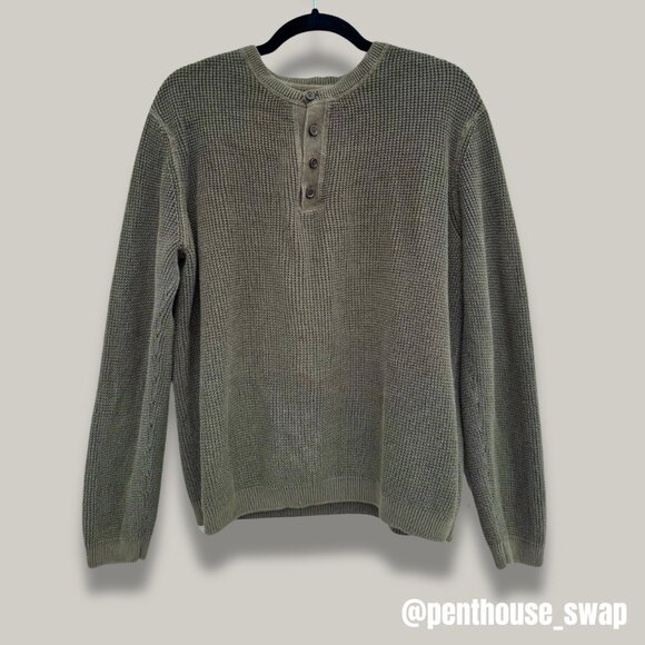 Men's Olive Green 100% Cotton Sweater, Size M - Picture 1 of 5